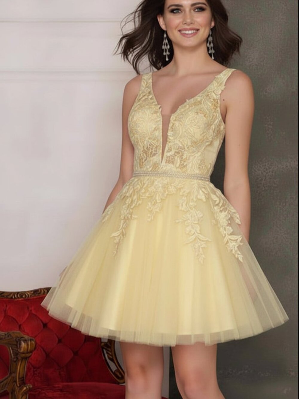 Yellow : Size 7/8 Dress Dave & Johnny A8341